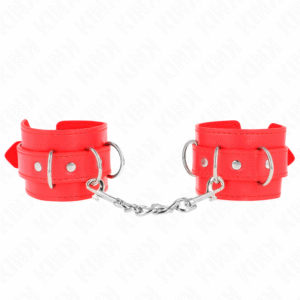 KINK - MUÑEQUERAS CON 3 ANILLAS EN D AJUSTABLE ROJO 17.5-25 CM X 6 CM