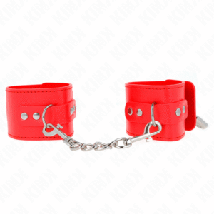 KINK - MUÑEQUERAS CON CIERRE CANDADO ROJO AJUSTABLE 16-23 CM X 5.5 CM